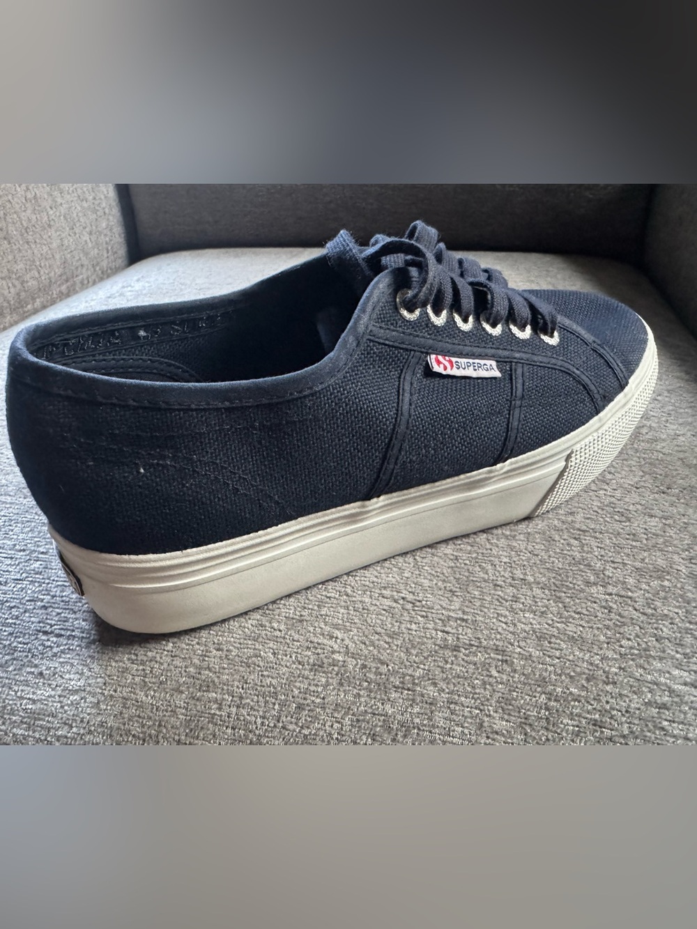Unisex Superga 2790 Dark Blue Platform Sneaker 9W 7.5M - Picture 9 of 11
